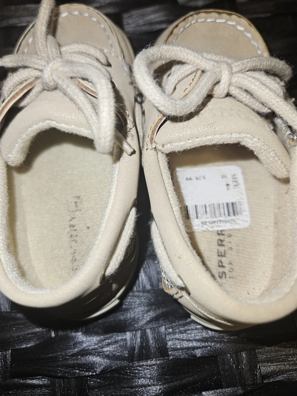 Sperry Kids Light Tan Moccasin Boat Shoes with Laces